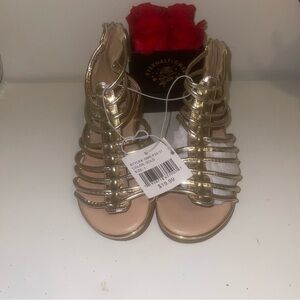 Olivia Miller Metallic Gold Kids Sandals